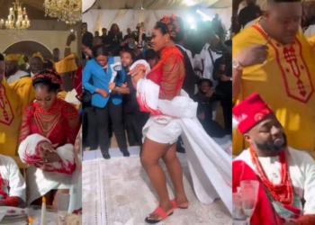 Chioma Avril Rowland Captivates Social Media with Heartwarming Palm Wine Ceremony at Davido’s Wedding