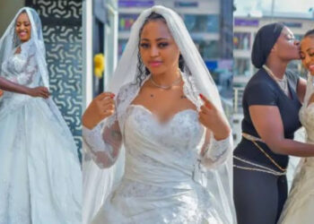 Regina Daniel Charmingly Dons Mercy Johnson’s 13-year-old Wedding Gown