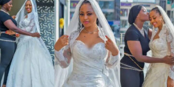 Regina Daniel Charmingly Dons Mercy Johnson’s 13-year-old Wedding Gown