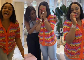 Chioma went so emotionally as she set eyes on her wedding dress 