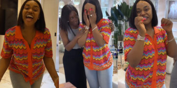 Chioma went so emotionally as she set eyes on her wedding dress 