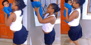 Little girl dance happily in video after 12 years of being the only child 