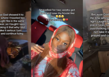 Lady Returns Home After Two Weeks, Shocked to Find Her Room Burnt to Ashes