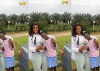 Lady feels Overwhelmed as Little Sister Gifts Her N50 Money Bouquet for Graduation