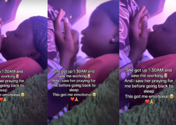 Nigerian Man Shares Girlfriend video at 1:30 AM Praying for Him: What an heartfelt Moment