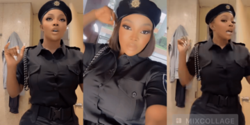 ”Can You Arrest Me Pls?” – Nigerians React After Toke Makinwa’s Outfit For A Movie Role Went Viral