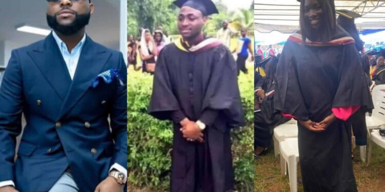 See What Davido Said After A Lady Recreates His Graduation Pose For Her convocation
