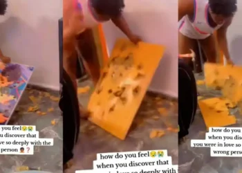 Man Destroys Frame Girlfriend Got For Him After She Broke Up With Him (Video)