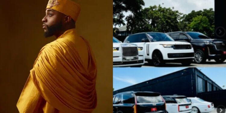 “Davido Flaunts Wealth with Purchase of 3 Luxury Cars: Rolls Royce, Range Rover, and Cadillac”