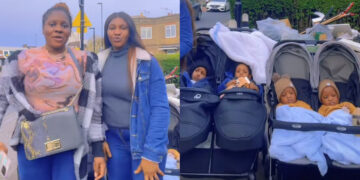 2 ladies dance happily as they flaunts their twins online 