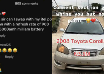Nigerian Man Offers Itel P36 Phone in Exchange for ₦3.5 Million Toyota Corolla, Sparks Hilarious Reactions