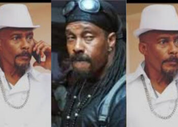 Hanks Anuku cries out for help as he  storm the street with a protest 