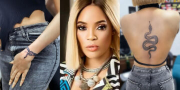  lady draws beautiful python on her back, because she always see it in her dreams