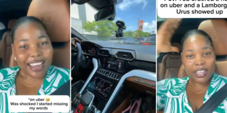 Lady Orders an Urba Ride, Surprised by Lamborghini Urus Worth Over N300m Arriving to Pick Her Up in Lagos