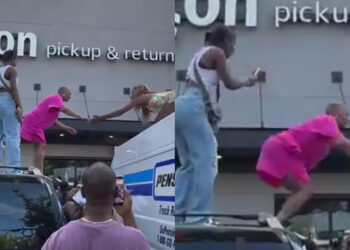 Incredible Stunt: Fearless Grandma Leaps Between Moving Vehicles to Cheers