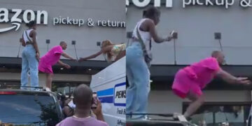 Incredible Stunt: Fearless Grandma Leaps Between Moving Vehicles to Cheers