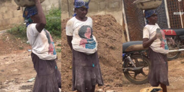 Emotional video of a hardworking mothers doing bricklaying to feed her children goes viral. 