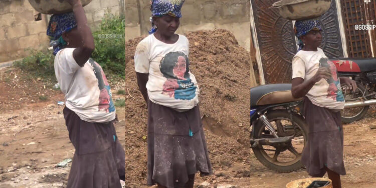 Emotional video of a hardworking mothers doing bricklaying to feed her children goes viral. 