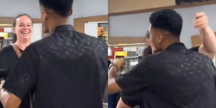 Heartwarming Reunion: Young Nigerian Boy Welcomes American Lover at Airport