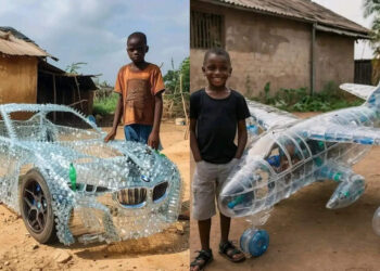 Creative Young Boys Made Car And Plane From Bottles