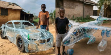 Creative Young Boys Made Car And Plane From Bottles