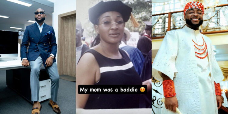 “My Mom Was A Baddie” – Davido Reveals As He Shares Throwback Photo Of His Late Mom