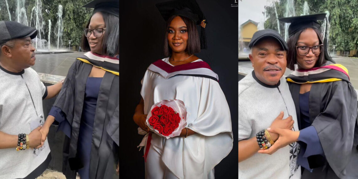 Reactions Keep Trailing as Actor Victor Osuagwu prays for his daughter as she graduates from the university