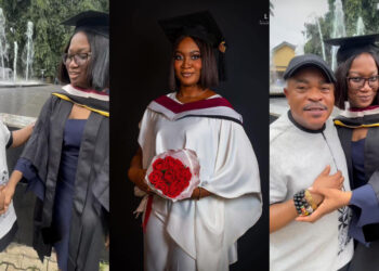 Reactions Keep Trailing as Actor Victor Osuagwu prays for his daughter as she graduates from the university