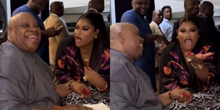 Actress Nkechi Blessing Meets Governor Adeleke, Read What He Told Her (Video)