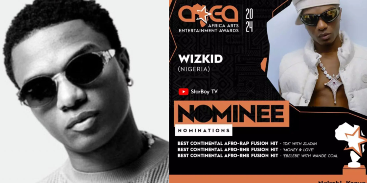 Wizkid Nominated for 7 Categories at 2024 Africa Arts Entertainment Awards in Kenya!