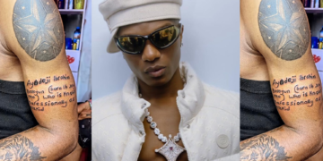 Nigerian Man Tattooed Wizkid’s Full Biography on His Body as a Birthday Gift
