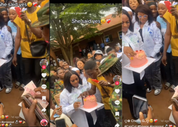 Mixed Reaction Among Netizens as Soldier Proposes to Girlfriend on Her Graduation Day