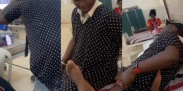 Moment Husband Creates Hilarious Scene In Labour Room As He Follows Wife In (Video)