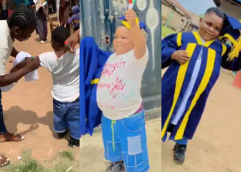 Little Nigerian Boy Signs Out From Nursery 2 In Style