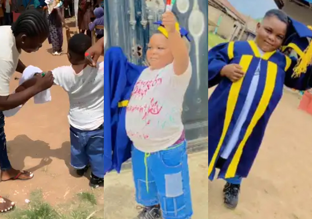 Little Nigerian Boy Signs Out From Nursery 2 In Style