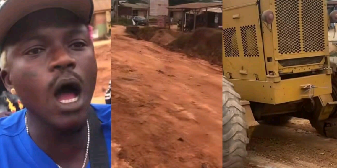 “Thank you so much” Nigerians shower praises on Portable as he repairs the road in Sango