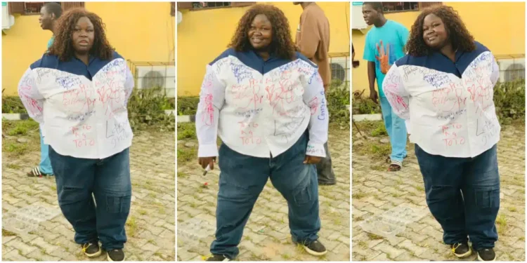 Nigerians celebrate a lady who’s graduation video went viral as she signs out in grand style