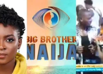 BBNaija: Hilarious moment DJ Flo attempts to feed married housemate, Kellyrae chicken, but he rejects it