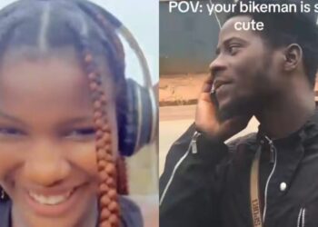Lady shows love to her bike man as she posts his face on the internet