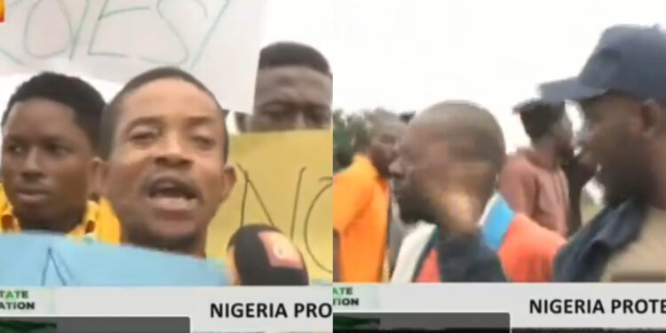 Hilarious Moment: Man Paid to Carry Anti-Protest Placard Forgets His Lines and Complains About Hunger
