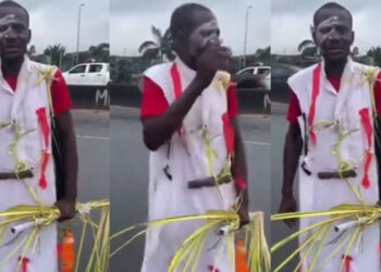 Hilarious Moment: Traditionalist Joins #EndBadGovernance Protest in Nigeria Due to Soaring Costs