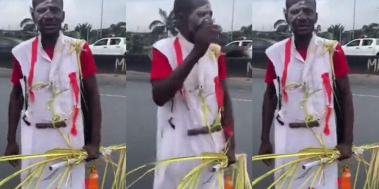 Hilarious Moment: Traditionalist Joins #EndBadGovernance Protest in Nigeria Due to Soaring Costs