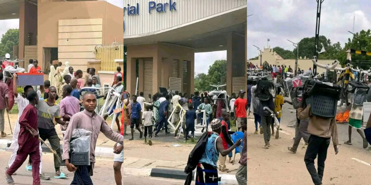 Kano Protests: Protesters Loot NCC Industrial Park Amid Rising Hardship