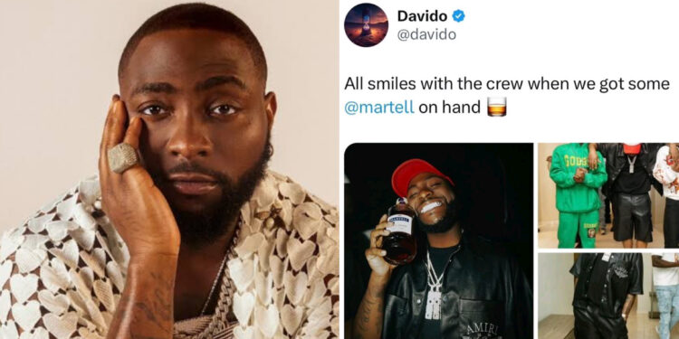 Davido’s Quick Deletion of Martell Liquor Post Amidst Angry Reactions from Nigerians