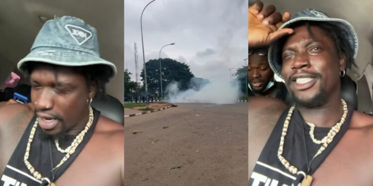 “2024 Government Orders Tear Gas on Protesters: Activist VeryDarkMan Caught in Brutal Clash!”