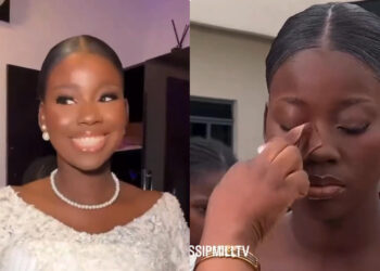 Moment Bride cleans  off her makeup after Pastor said “no makeup and jewelry” inside the church