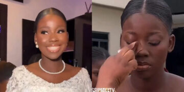 Moment Bride cleans  off her makeup after Pastor said “no makeup and jewelry” inside the church