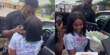 “Shocking Surprise: Boyfriend Gifts Money Bouquet on Girlfriend’s Graduation Day”
