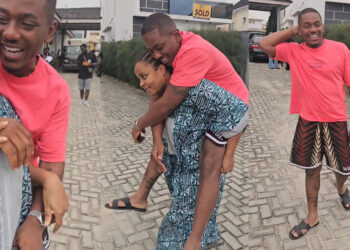 Nigerians react as video of Actress bimbo Ademoye and timini seen playing love play amidst  wedding rumors 