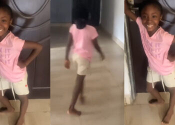 Drama as little girl with steeze stop crying immediately she saw her sister was recording her with a camera 